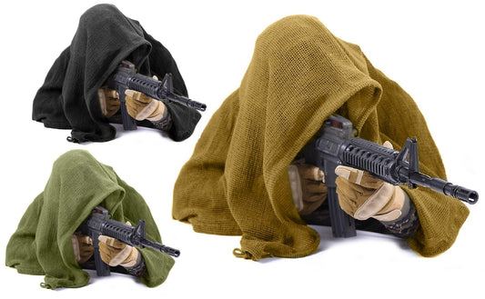 100% Cotton 46" Sniper Veil Shemagh Scarf Concealment Wrap w/ Cinch-Cords NWT