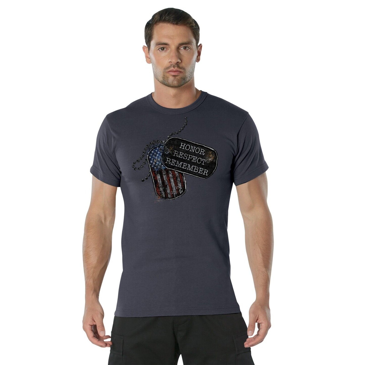 Men's Short Sleeve "Honor Respect Remember" Dog Tag T-Shirt