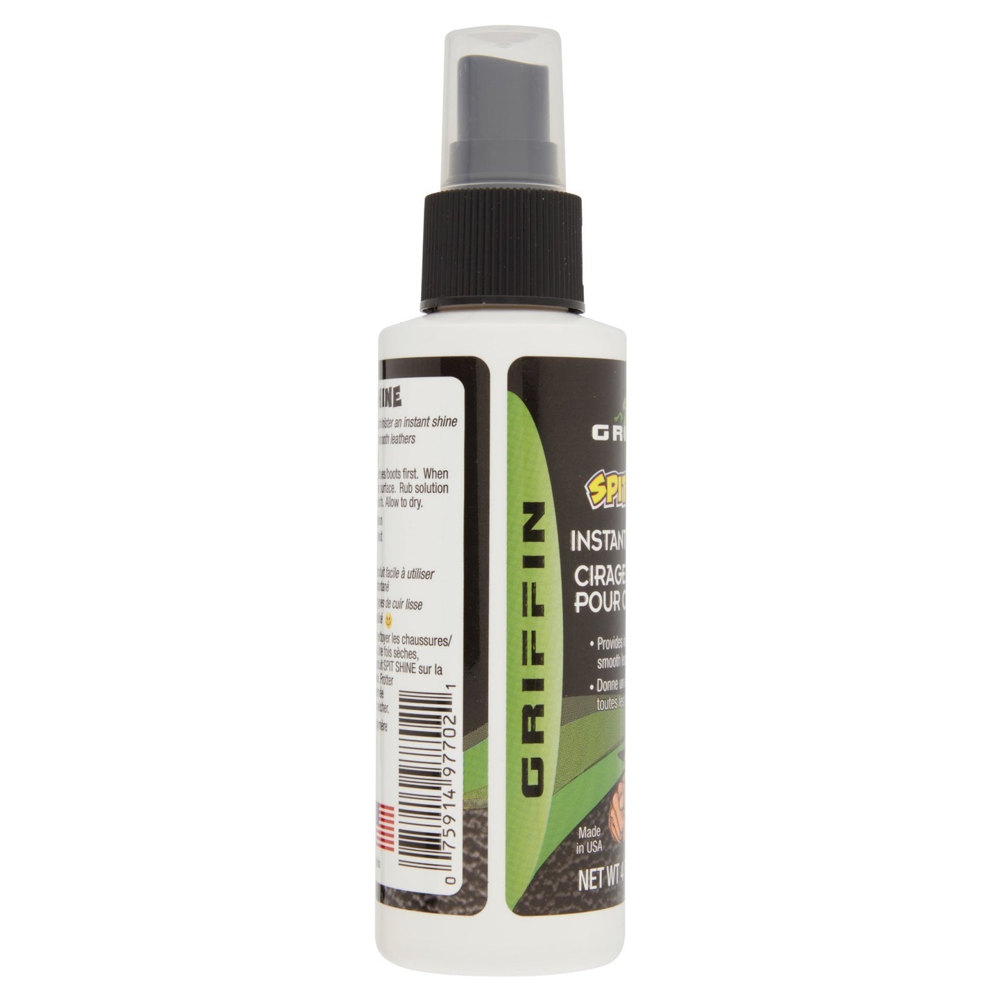 Griffin Spit Shine Instant Shoe Shine Spray 4 oz. Perfect For All Color Leathers