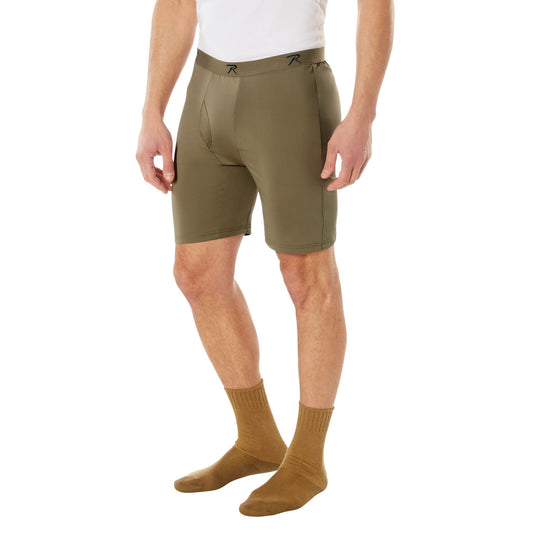 Long Length Moisture Wicking Performance Boxer Shorts In AR 670-1 Coyote Brown