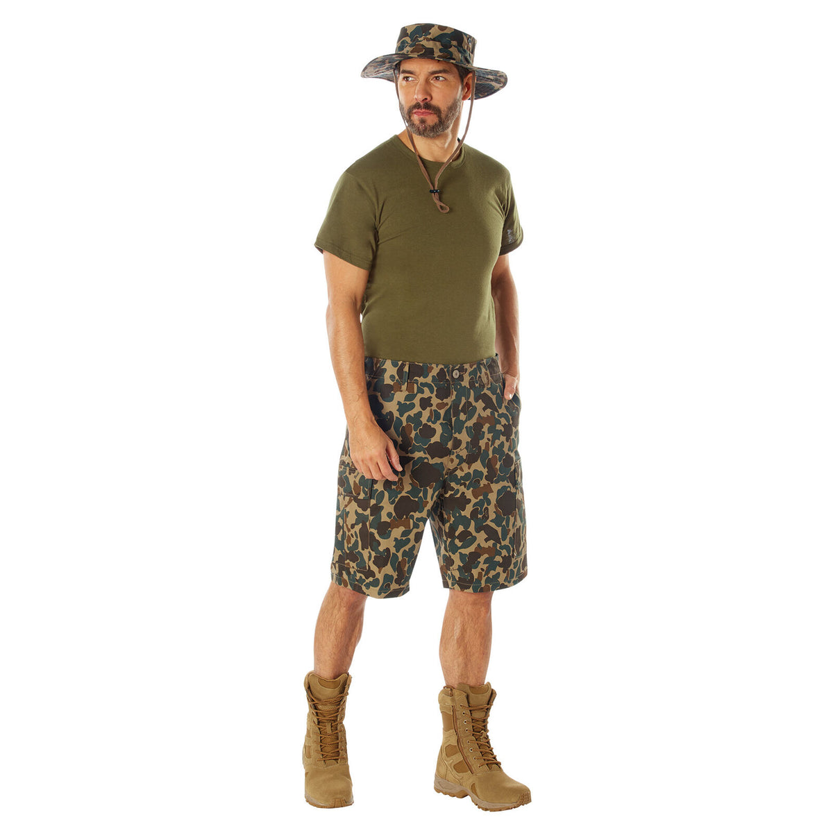 Rothco Men’s 6-Color Desert Camo BDU Shorts – Size L, Cargo Pockets, Adjustable Waist