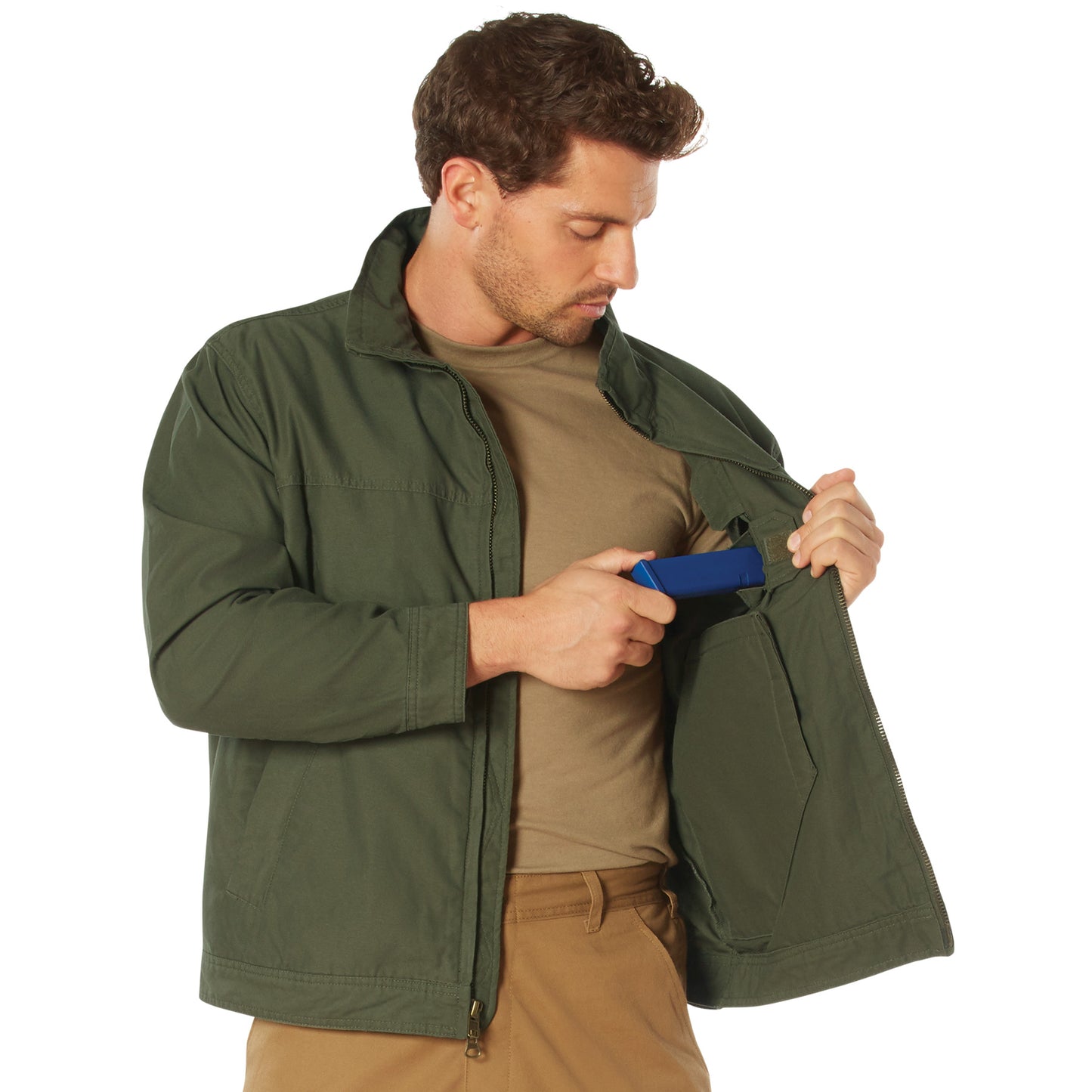 Men's Olive Drab Lightweight Tactical Concealed Carry Jacket by Rothco