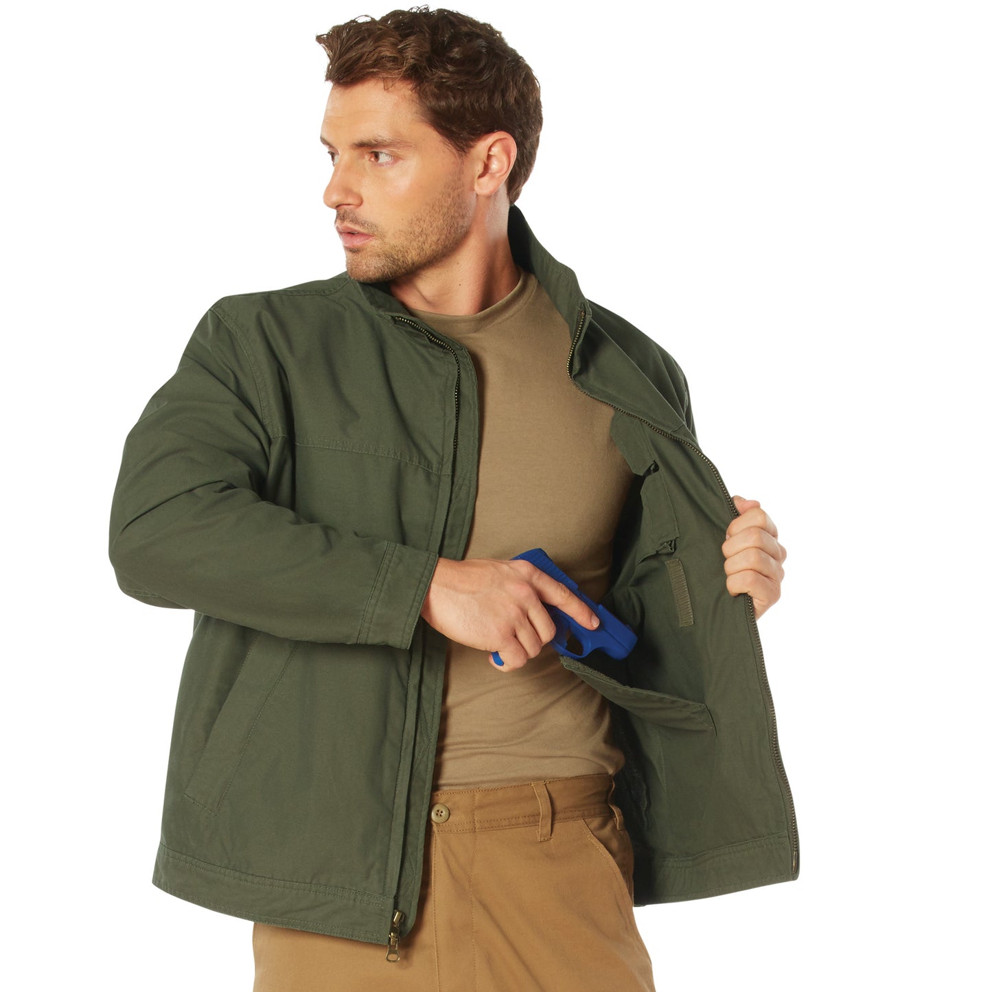 Men's Olive Drab Lightweight Tactical Concealed Carry Jacket by Rothco