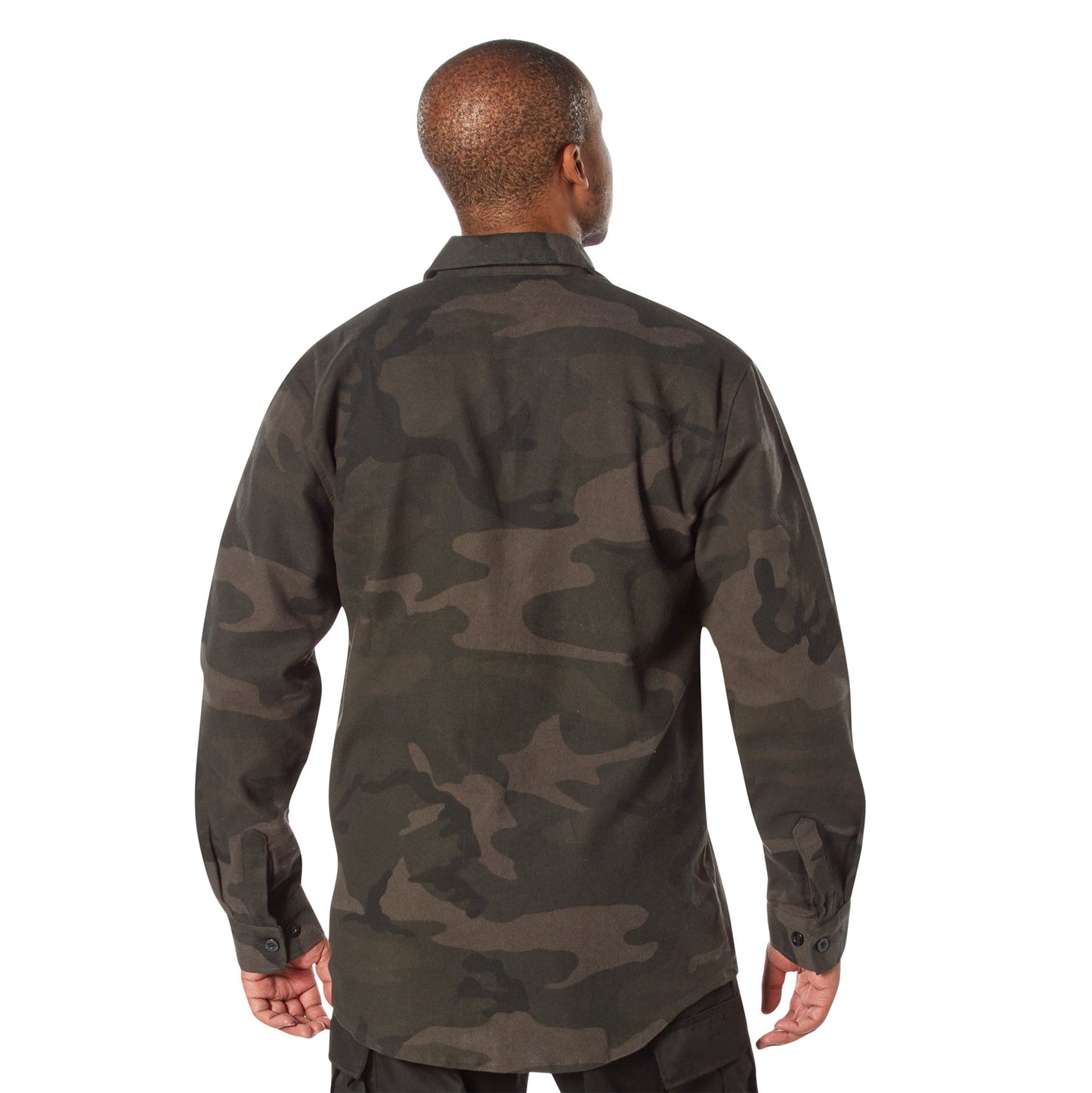 Midnight Camo Flannel Shirts Outdoor Long Sleeve Heavyweight Button-Down Top