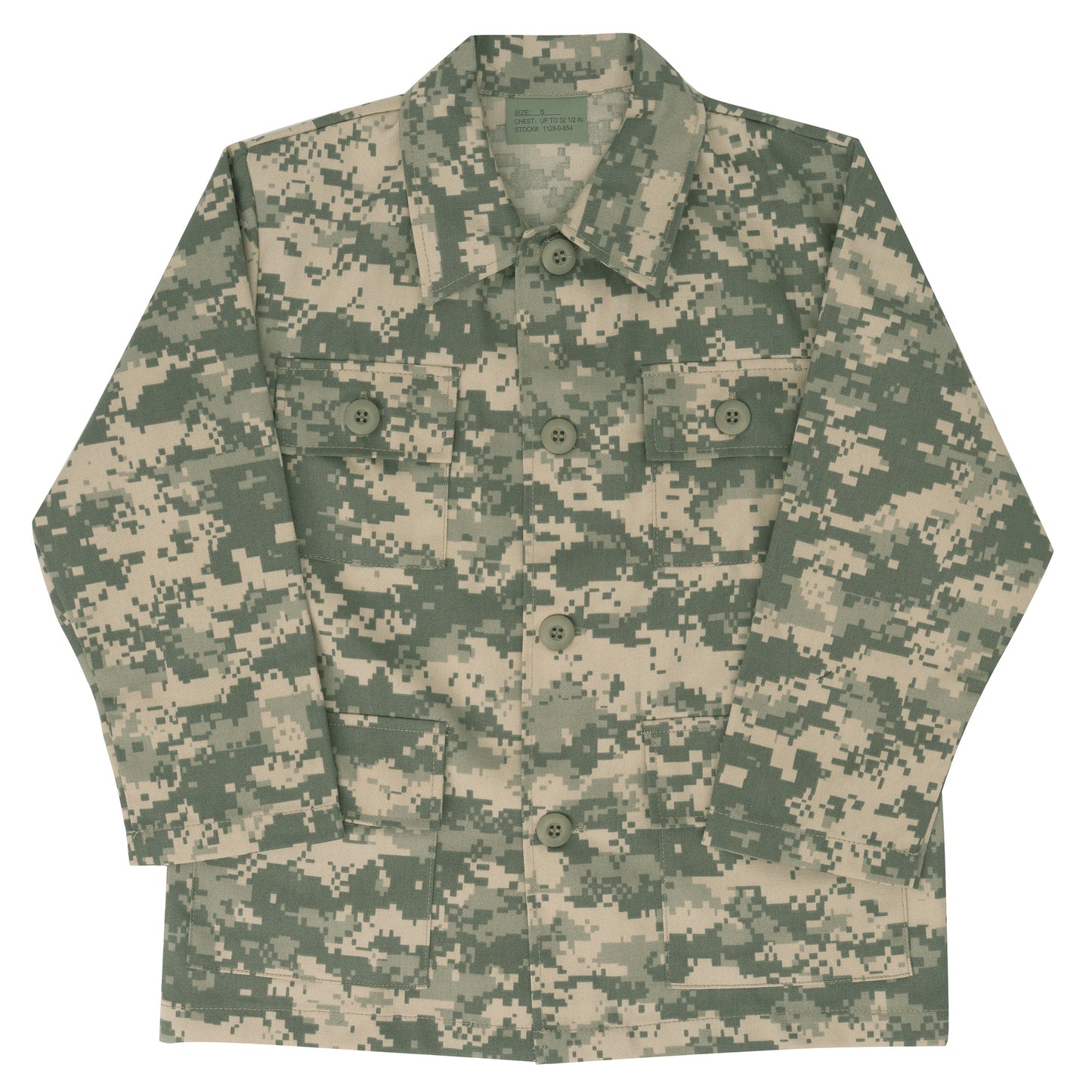 ACU Digital Kids Camo BDU Shirt - Army Style Children's Fatigue Jacket