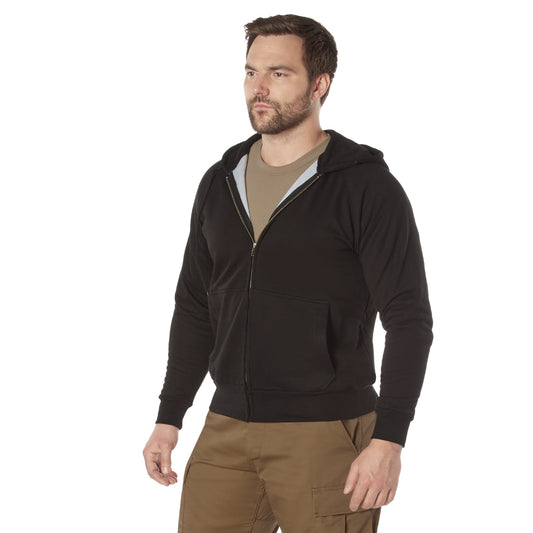 Thermal Lined Zipper Hoodie Hooded Sweatshirt