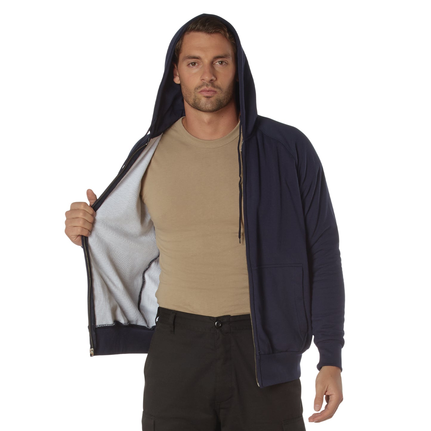 Thermal Lined Zipper Hoodie Hooded Sweatshirt