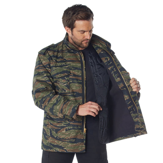Mens Tactical Field Jacket Rothco M-65 Tiger Stripe Camouflage Camo Coat
