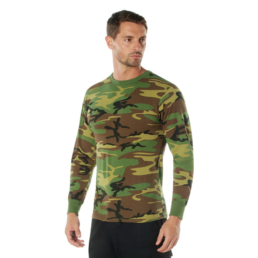 Rothco Woodland Camo Camouflage Long Sleeve T-Shirt