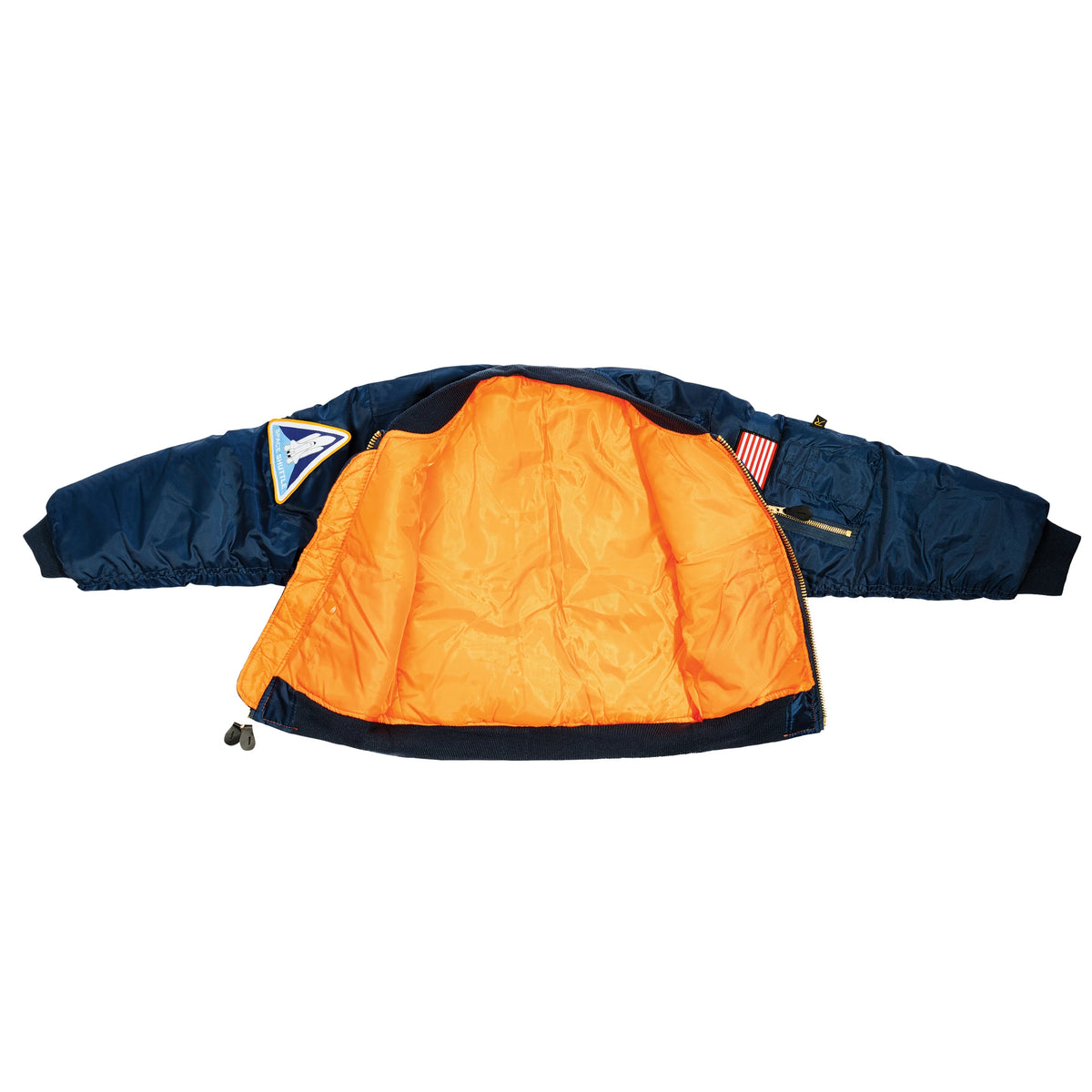 Rothco Kids Navy Blue MA-1 Reversible Flight Jacket With NASA Patches