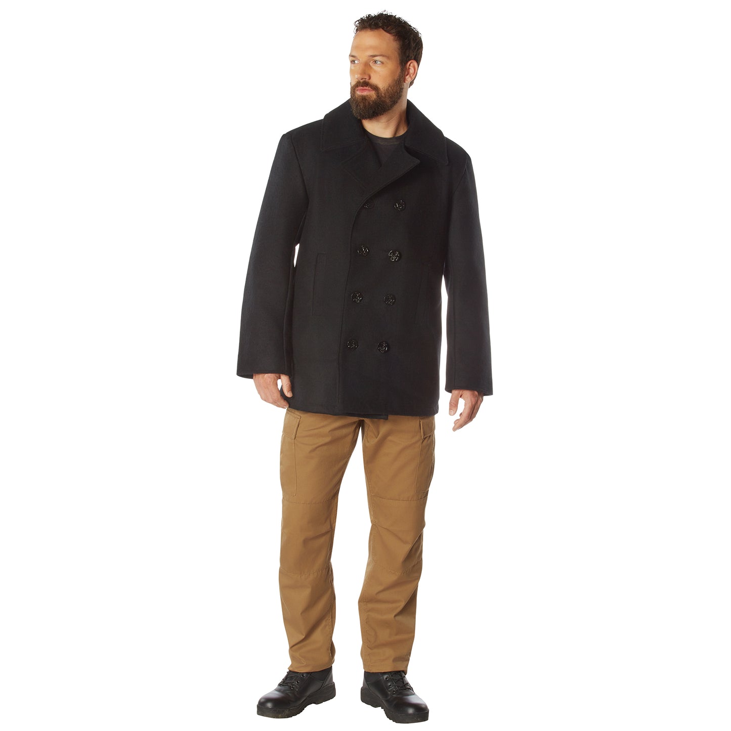 US Navy Type Black Or Navy Blue Wool Blend Peacoat