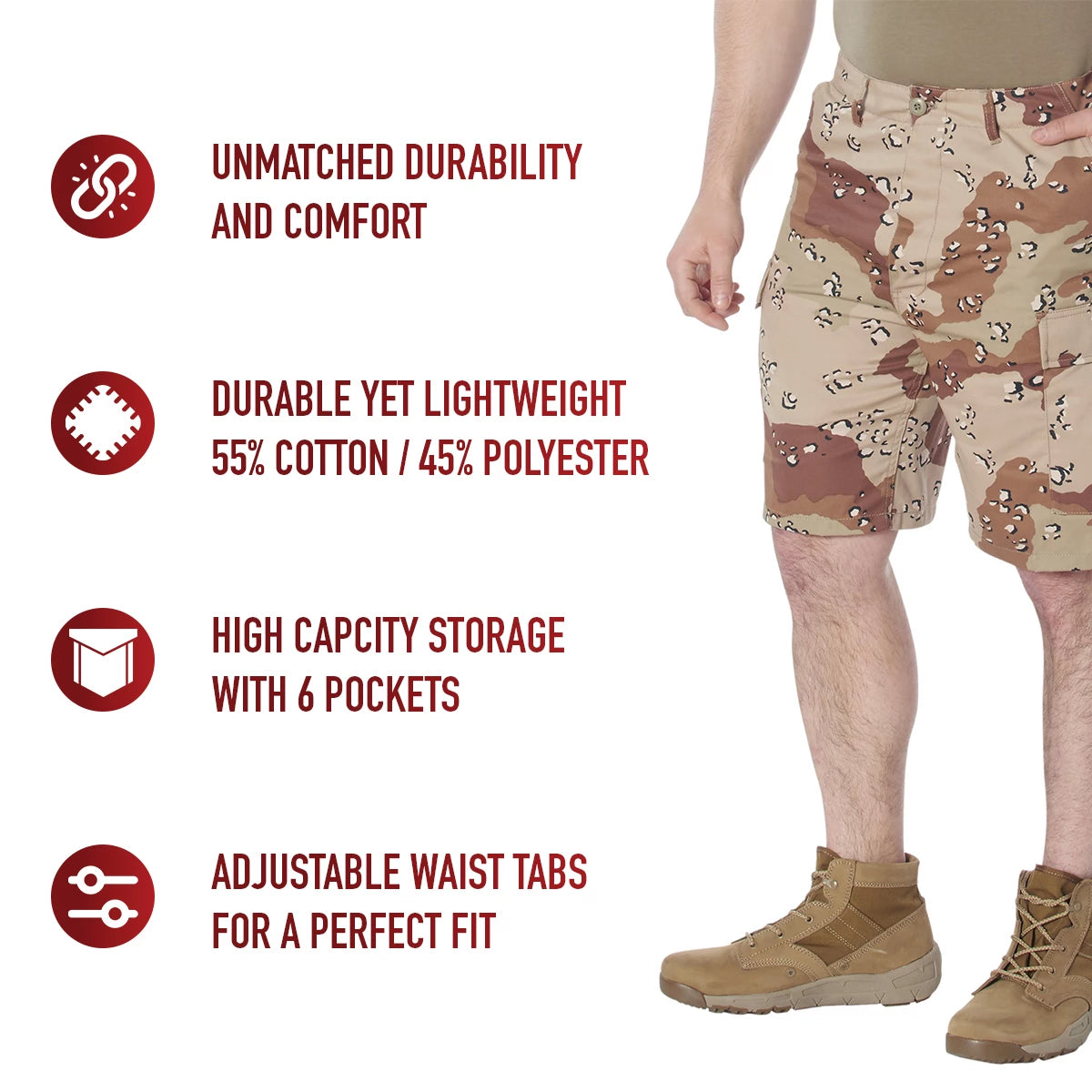 Rothco Men's 6-Color Desert Camo BDU Shorts