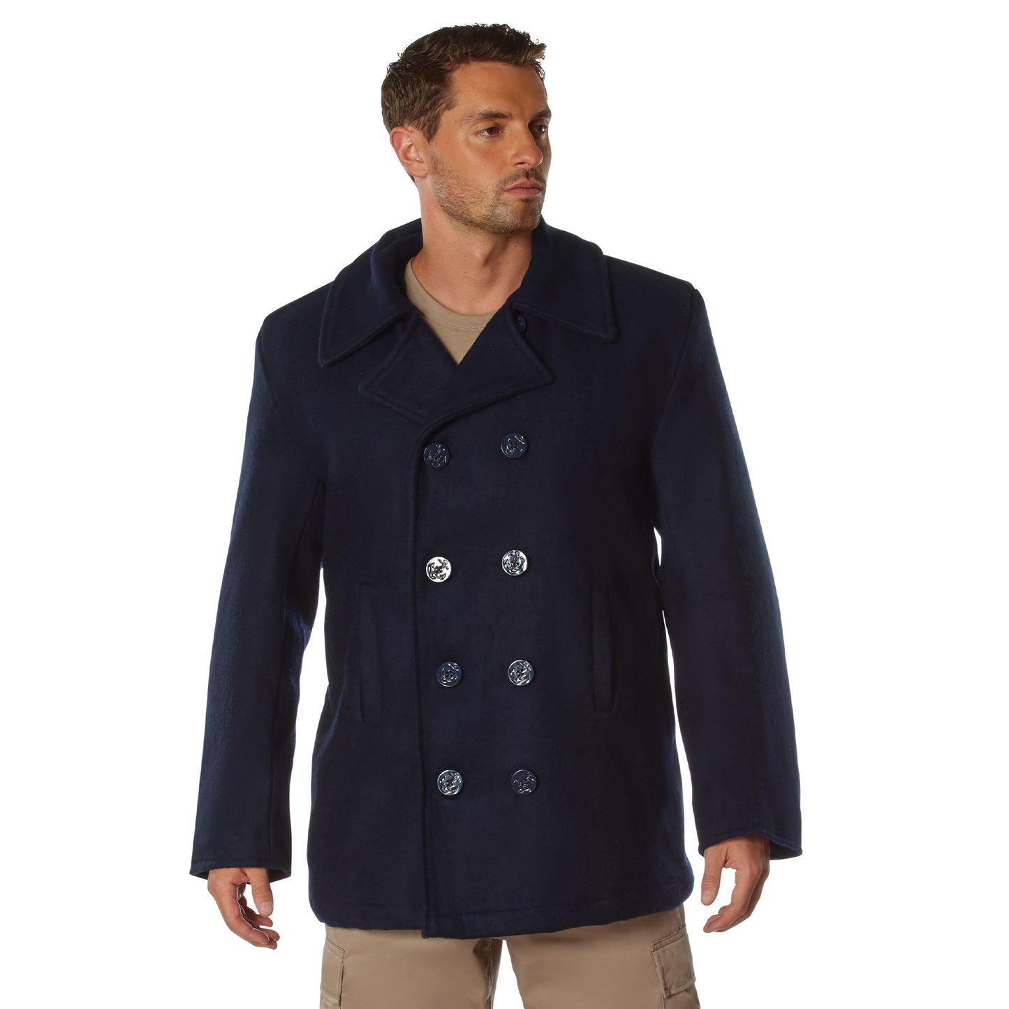 US Navy Type Black Or Navy Blue Wool Blend Peacoat