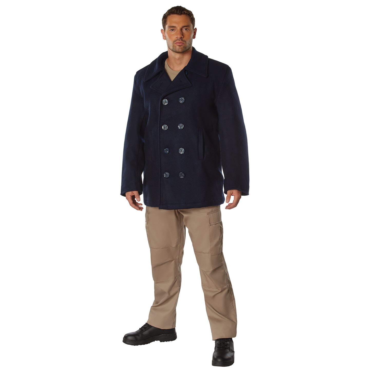 US Navy Type Black Or Navy Blue Wool Blend Peacoat