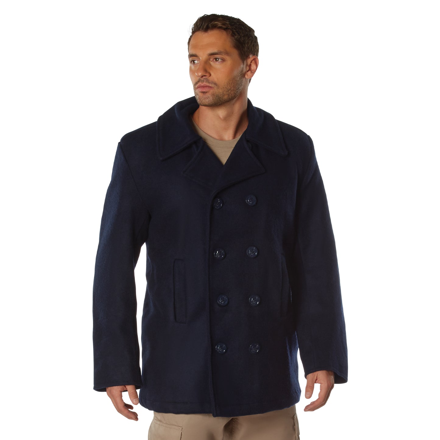 US Navy Type Black Or Navy Blue Wool Blend Peacoat