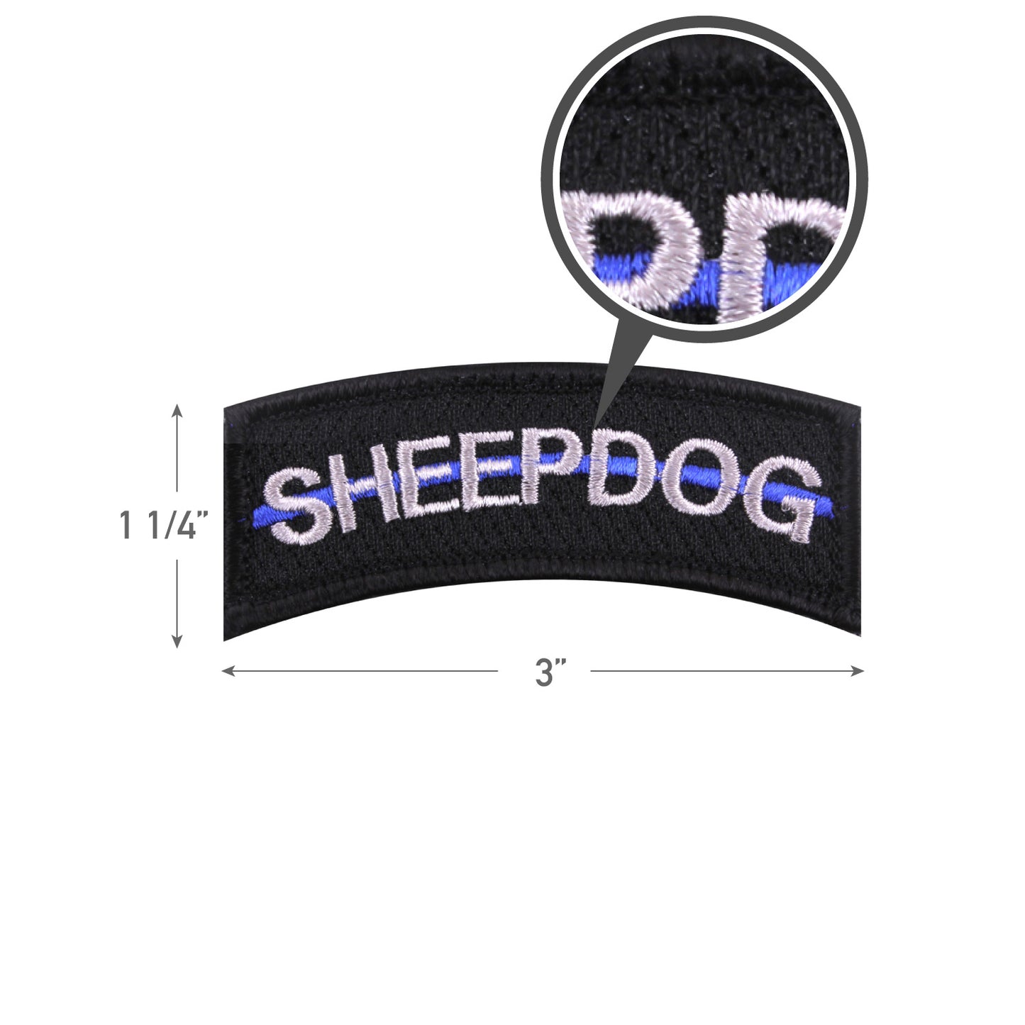 Thin Blue Line Sheepdog Morale Hook & Loop Patch 1.25" X 3"