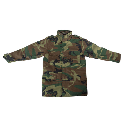 Woodland Camo Kid's M-65 Field Jacket With Built-In Liner Kids Camo Coats