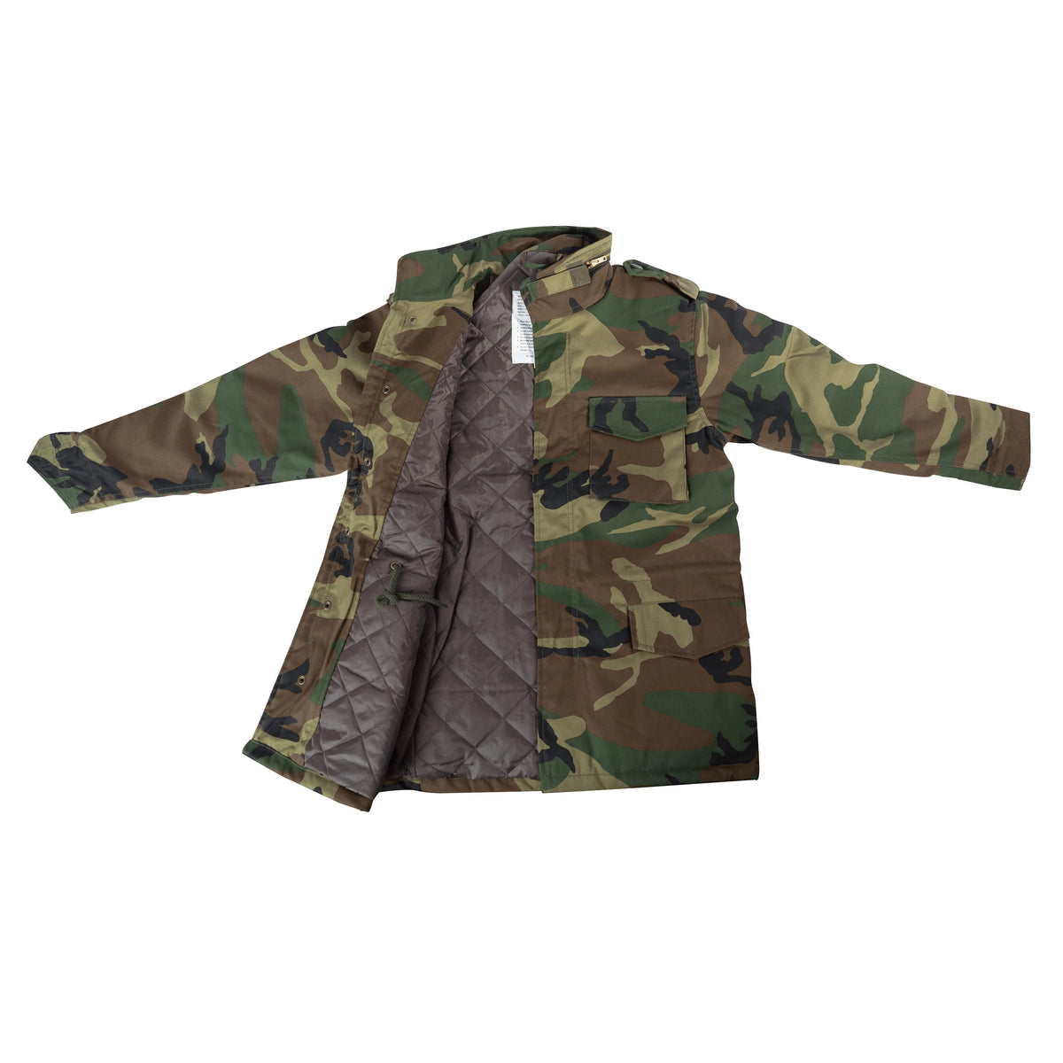 Woodland Camo Kid's M-65 Field Jacket With Built-In Liner Kids Camo Coats