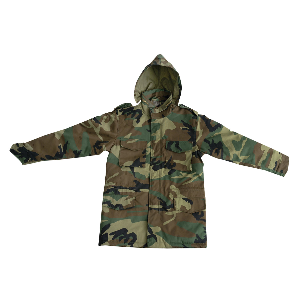 Woodland Camo Kid's M-65 Field Jacket With Built-In Liner Kids Camo Coats