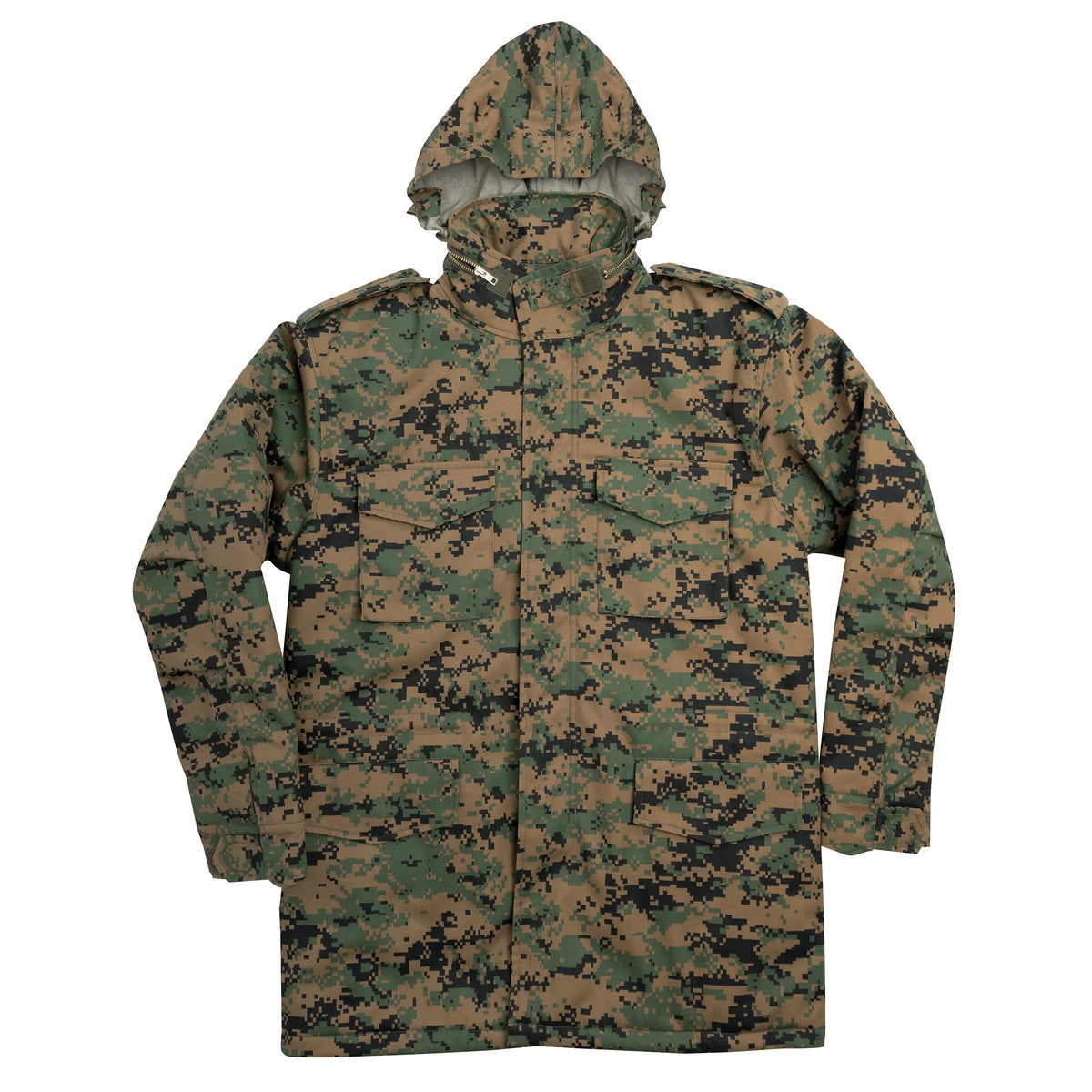 Woodland Camo Kid's M-65 Field Jacket With Built-In Liner Kids Camo Coats