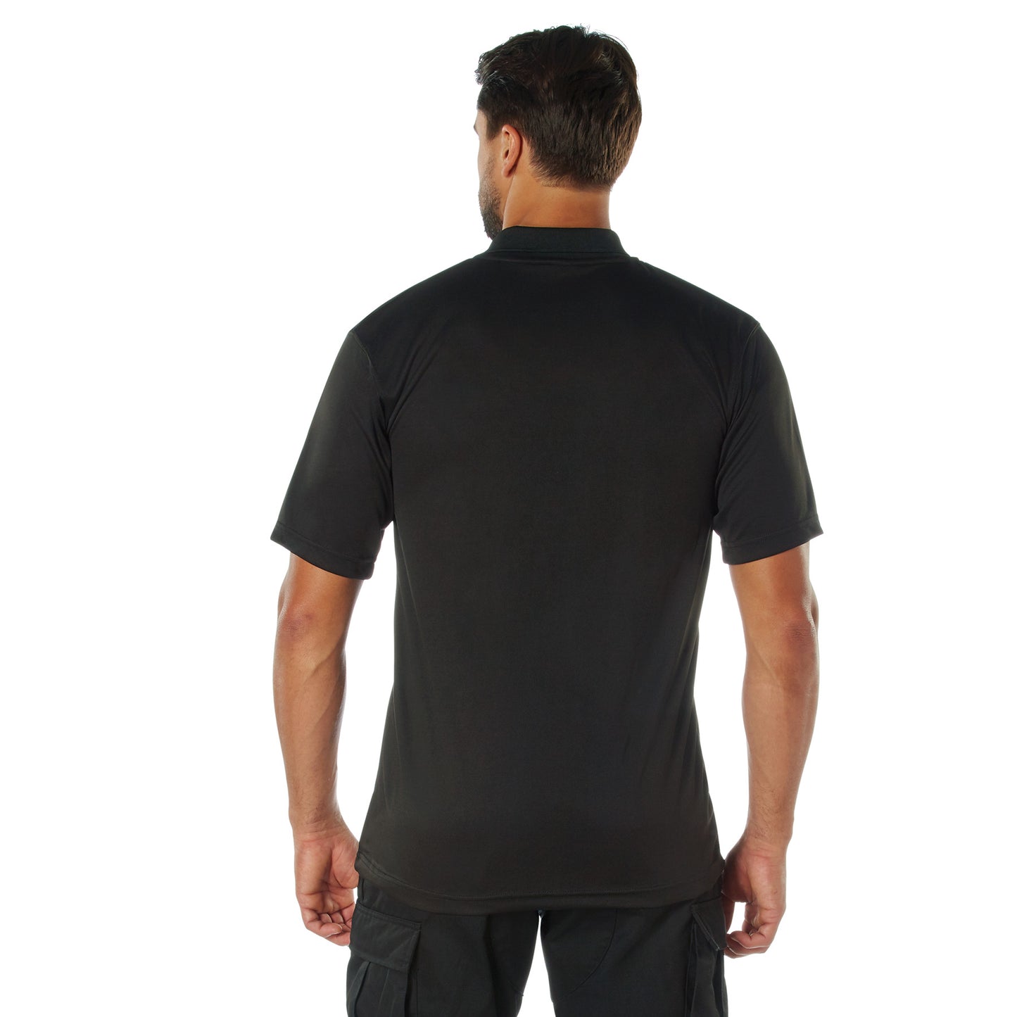 Men's Black Moisture Wicking Tactical Polo With USMC Logo