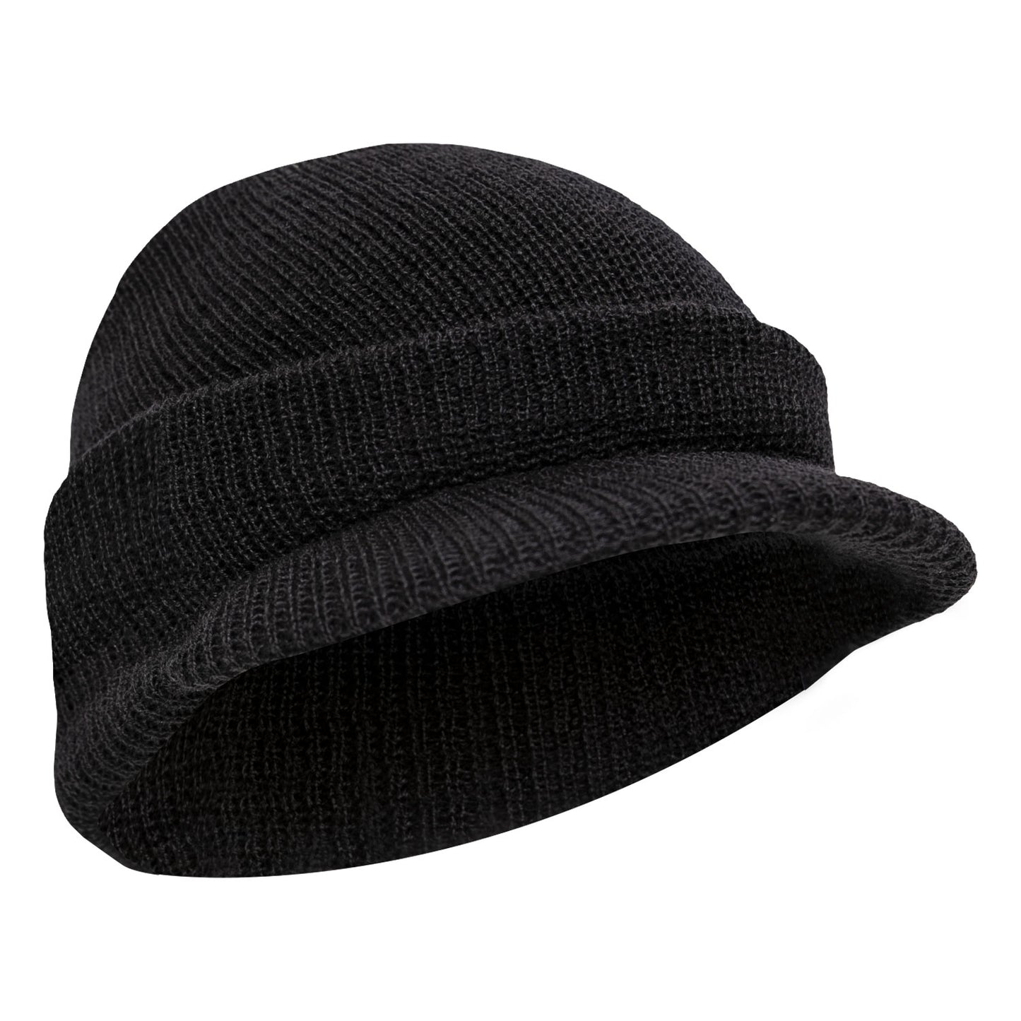 100% Wool Radar Watch Cap with Brim - US Made