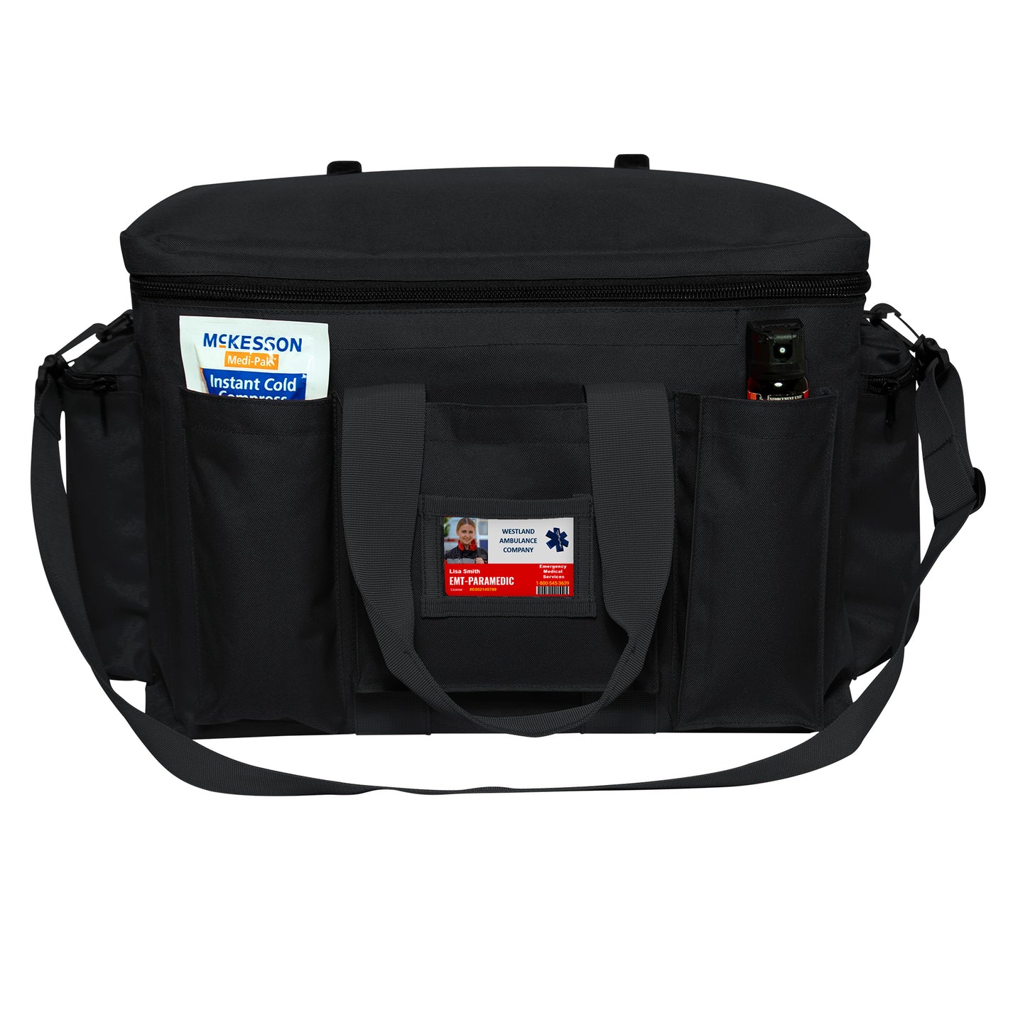 Black Police Equipment Bag - Nylon Law Enforcement Security Gear Pack ...