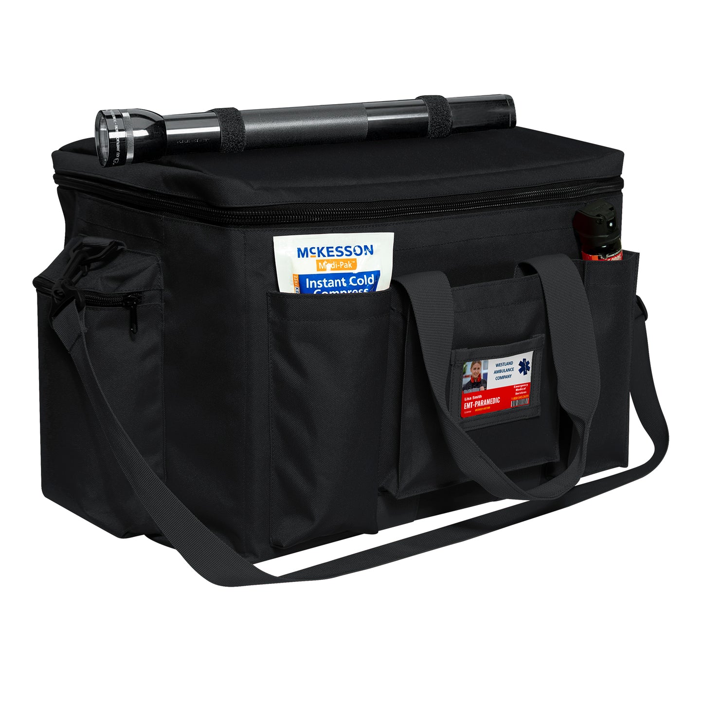 Black Police Equipment Bag - Nylon Law Enforcement Security Gear Pack Bags