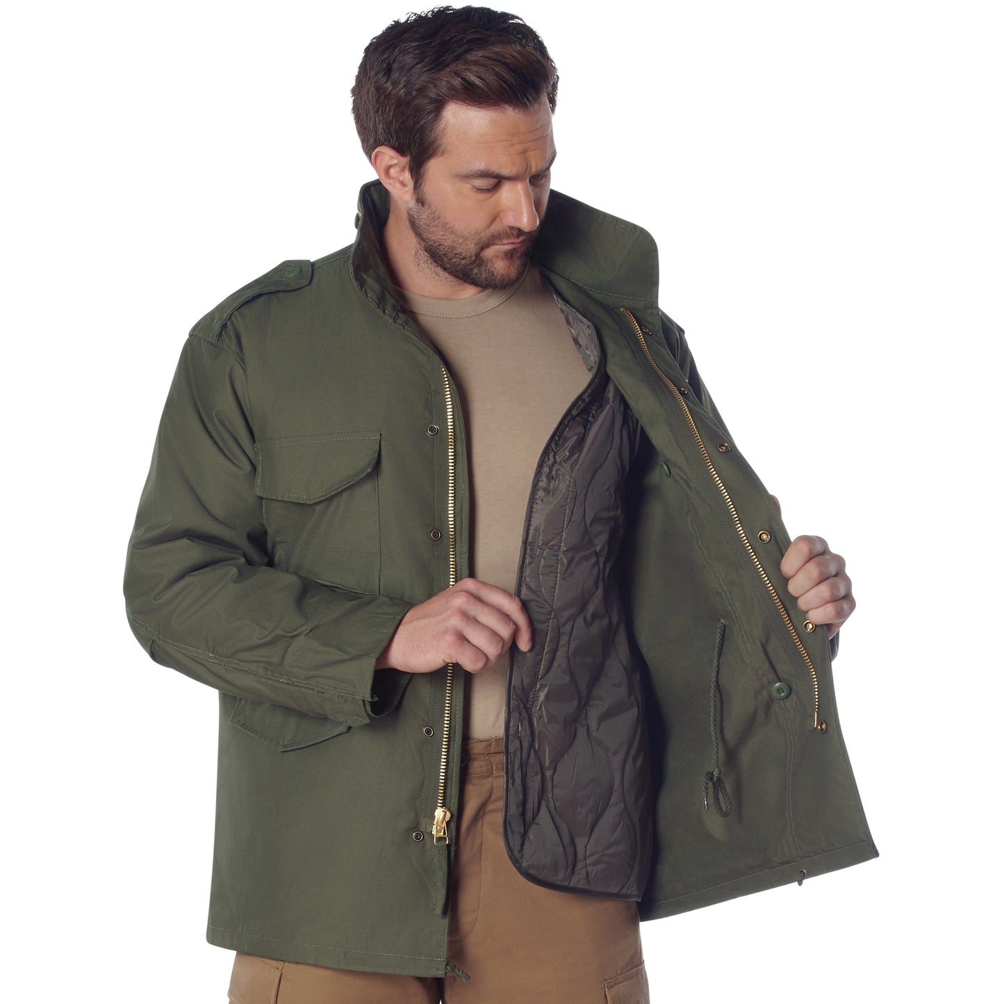 Men's Long Length M-65 Field Jacket in Winter Coat