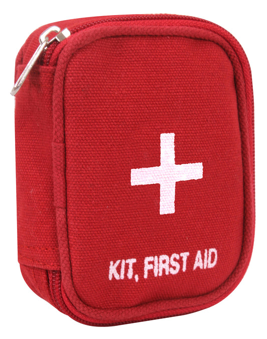 Red Canvas Basic First Aid Kit With Medical Items Rothco 8318