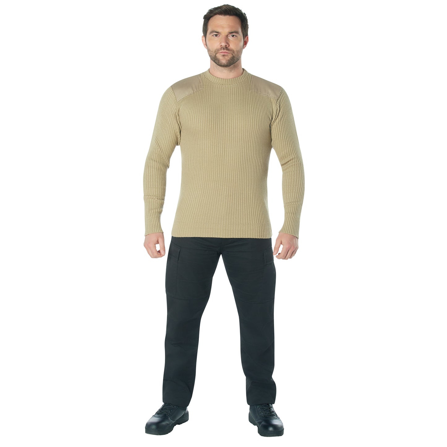Commando Sweater GI Type Acrylic Sweaters Shoulder & Elbow Patch