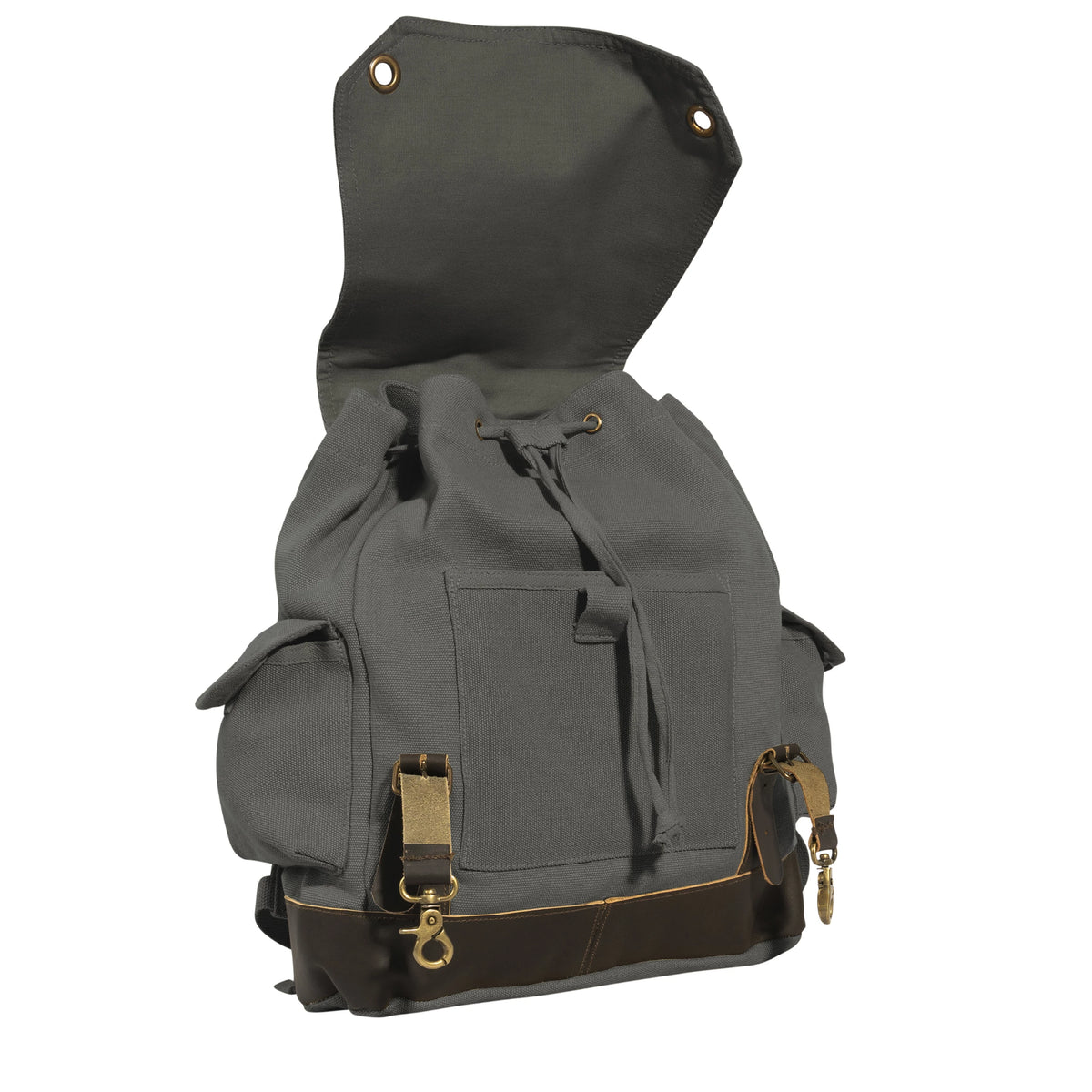 Rothco Vintage Expedition Rucksack - Charcoal Grey Cotton Canvas Backpack 8707