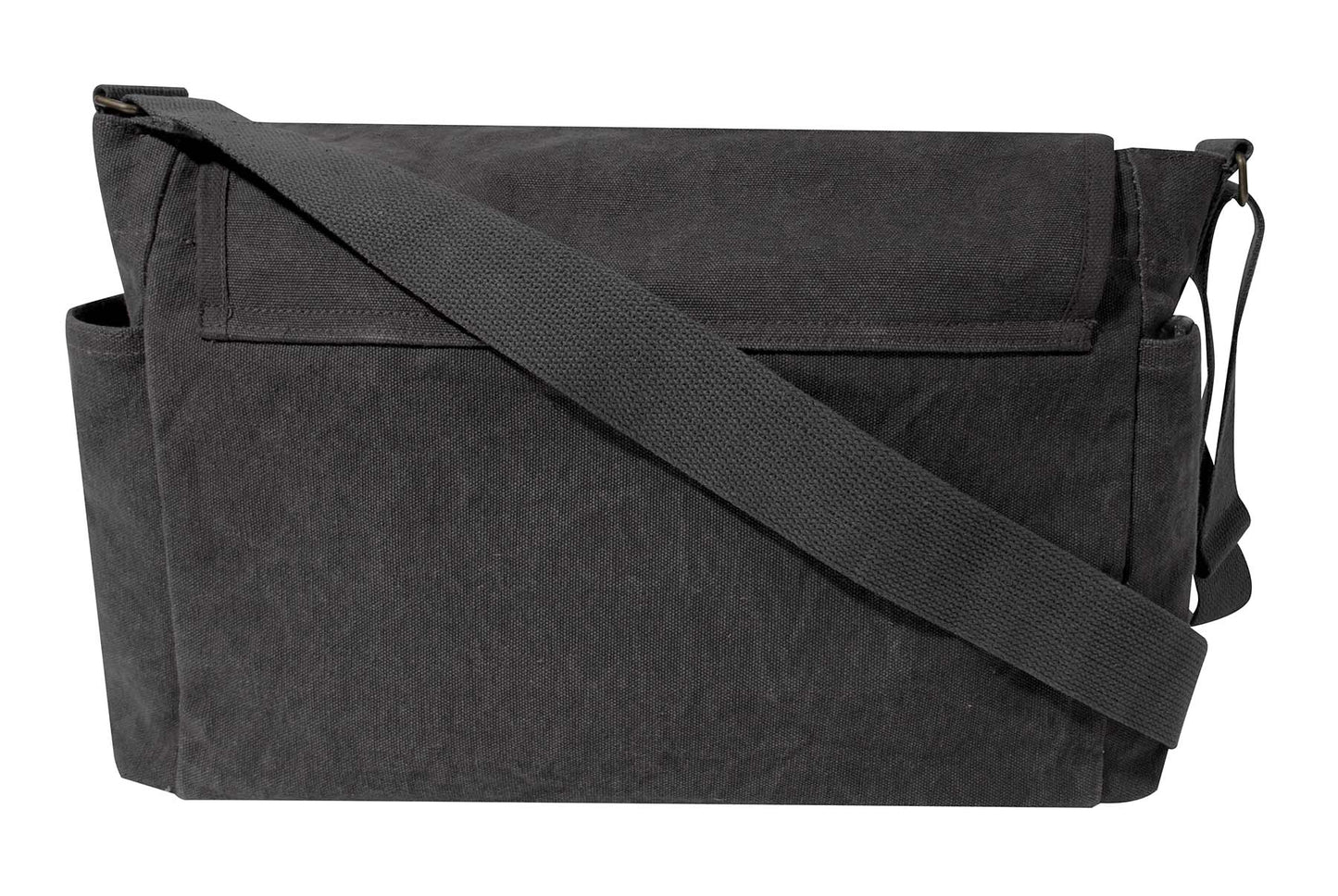 Charcoal Grey Vintage Look Unwashed Canvas Tactical Messenger Bag 15x11x6