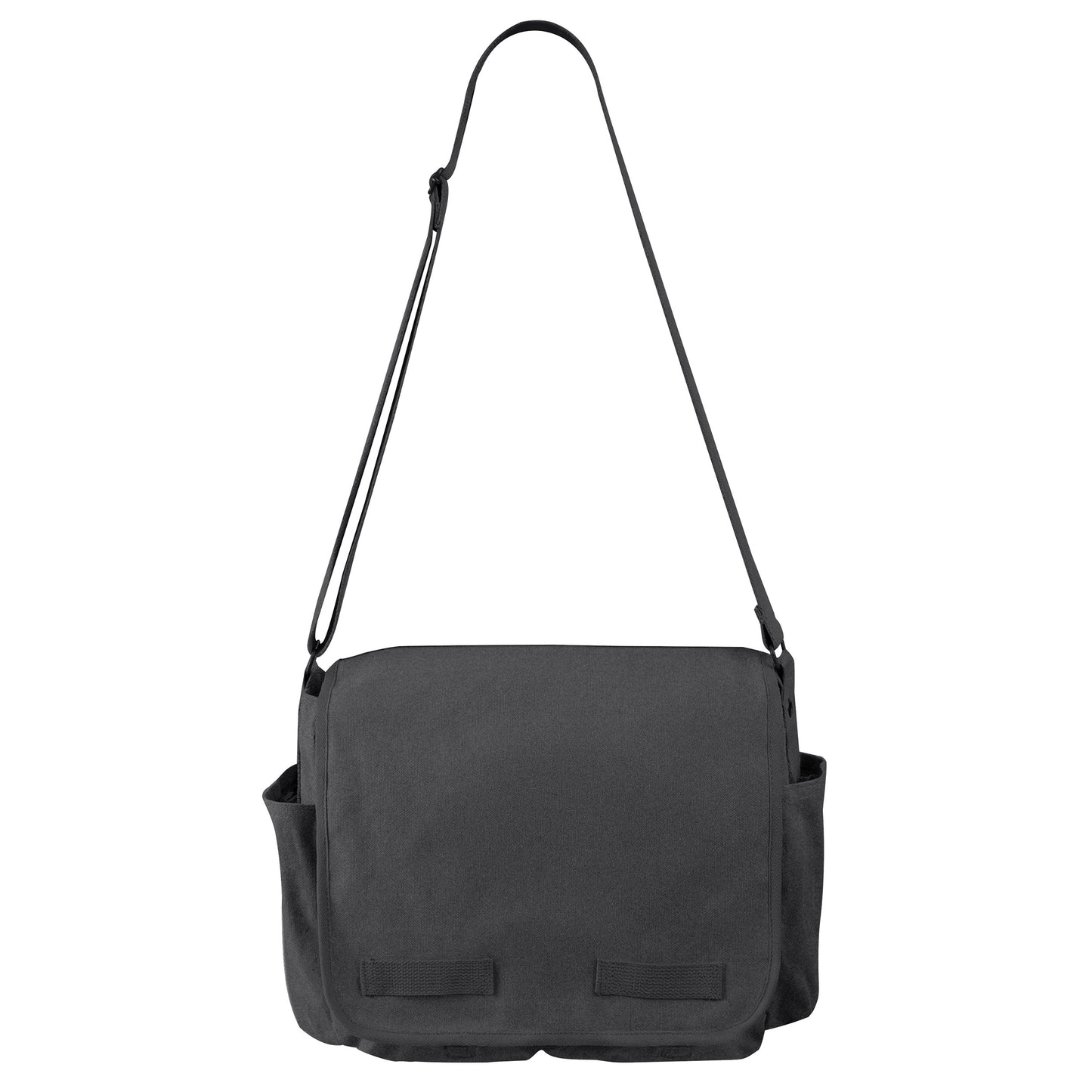 Charcoal Grey Vintage Look Unwashed Canvas Tactical Messenger Bag 15x11x6