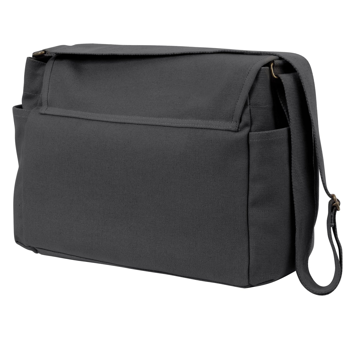 Charcoal Grey Vintage Look Unwashed Canvas Tactical Messenger Bag 15x11x6