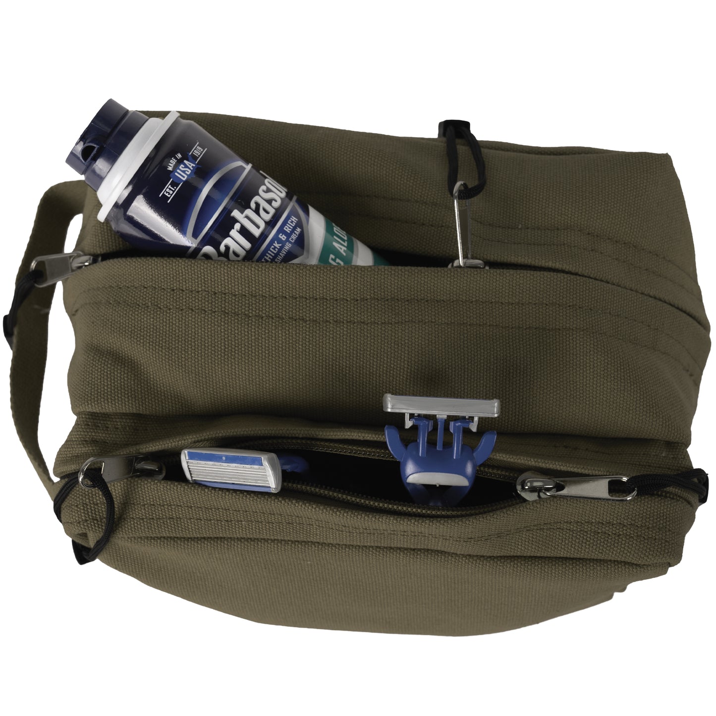 Travel Toiletry Shave Kit Bags - Dual Section Canvas Tourist Shower Packs