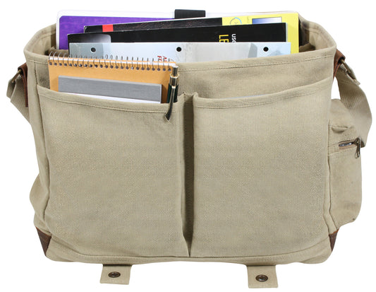 Vintage Pathfinder Laptop Bags - Canvas & Leather Laptops Shoulder Messenger Bag