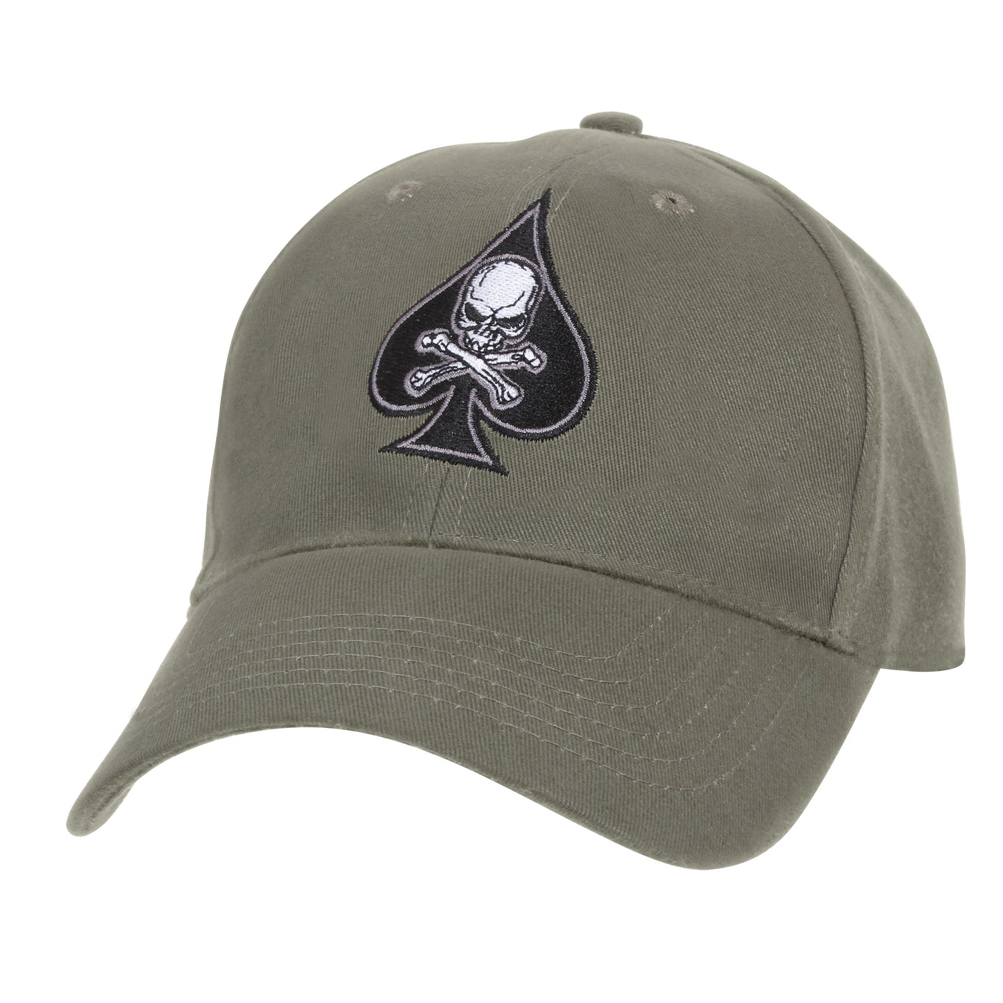 Death Spade - Olive Drab - Black Ink Design Low Profile Baseball Hat