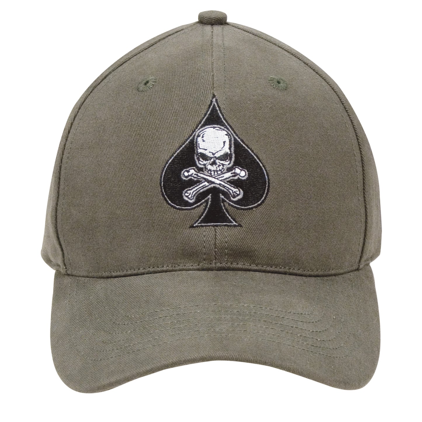 Death Spade - Olive Drab - Black Ink Design Low Profile Baseball Hat
