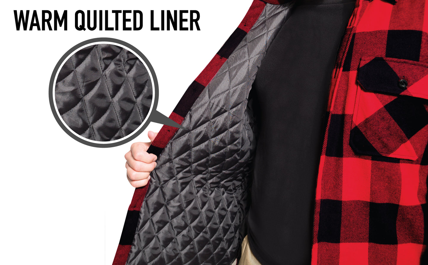 Men's Red Buffalo Plaid Quilt Lined Jacket - Rothco Flannel