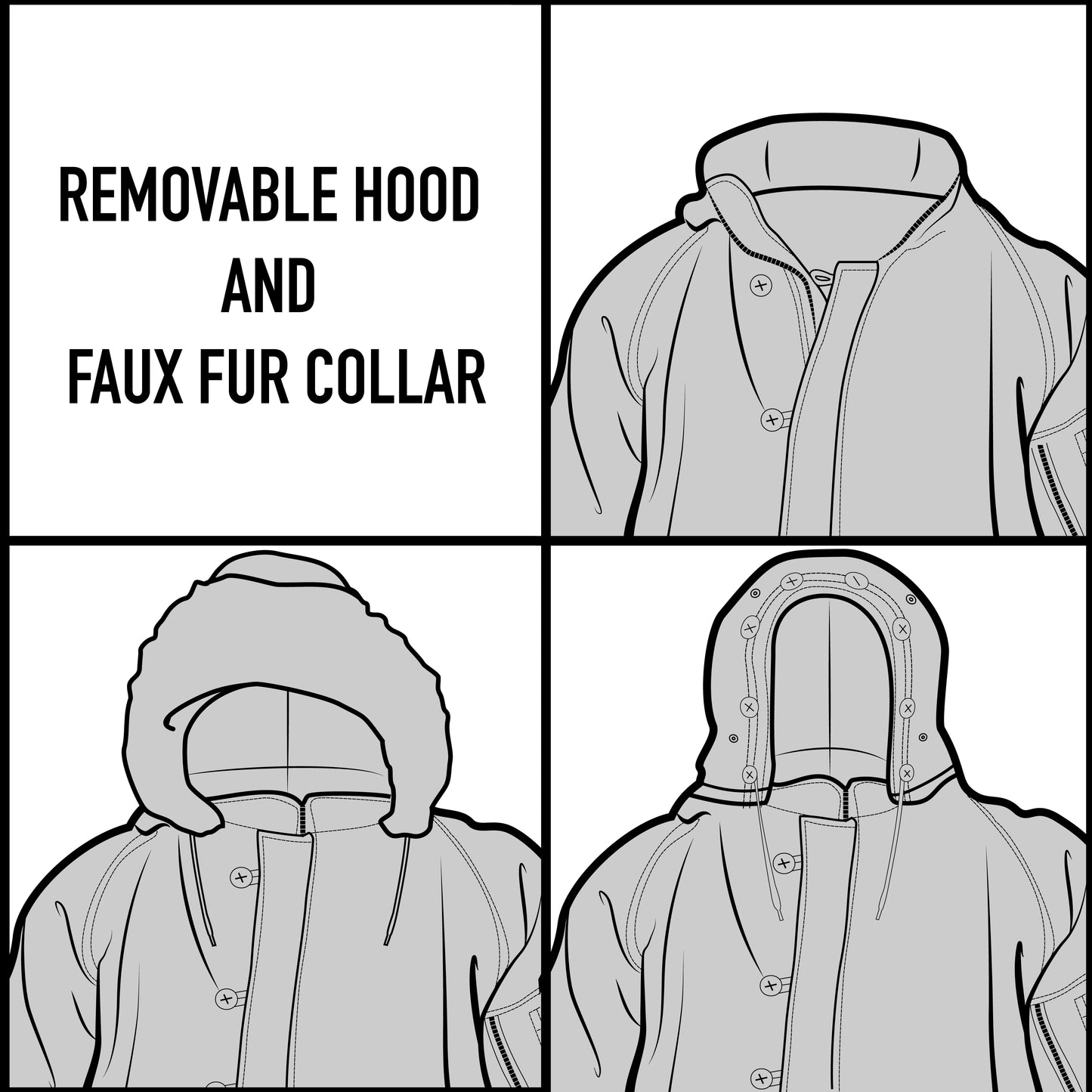 Vintage Style Parka N-3B Extra Heavy Winter Coat-Jacket W/Removable Hood