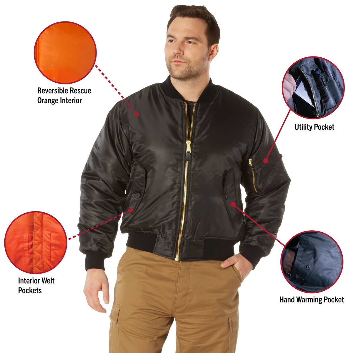 MA-1 Military Type Flight Jacket USAF Bomber Air Force Tactical Jackets XS - 8XL