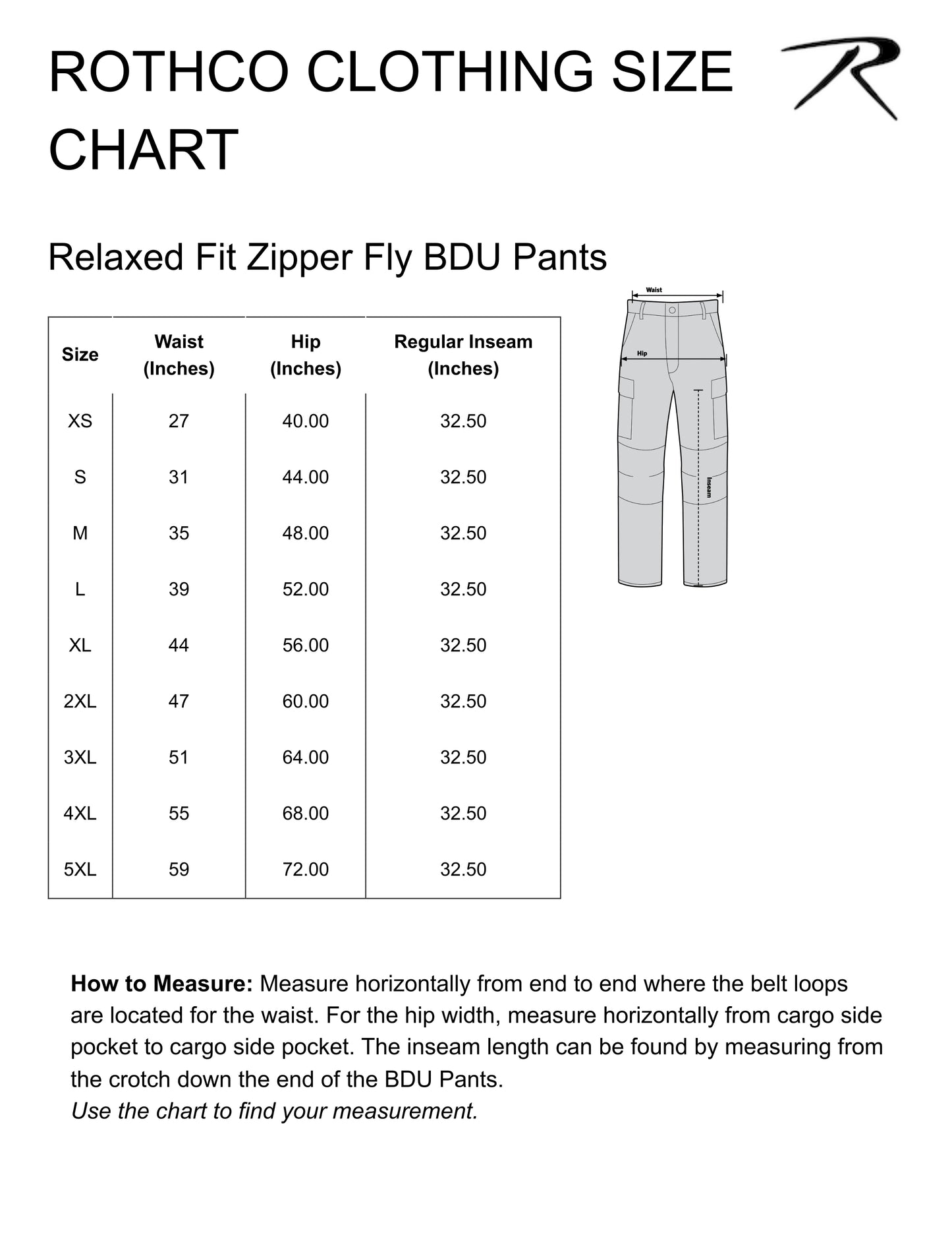 Relaxed Fit Zipper Fly BDU Cargo Pants Army Fatigues City Camo or Black Camo