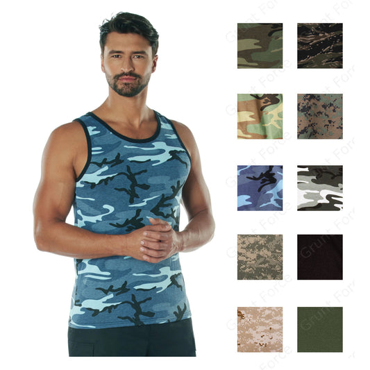 Rothco Men's Tank Tops - Camo or Solid Pattern Tank Tops