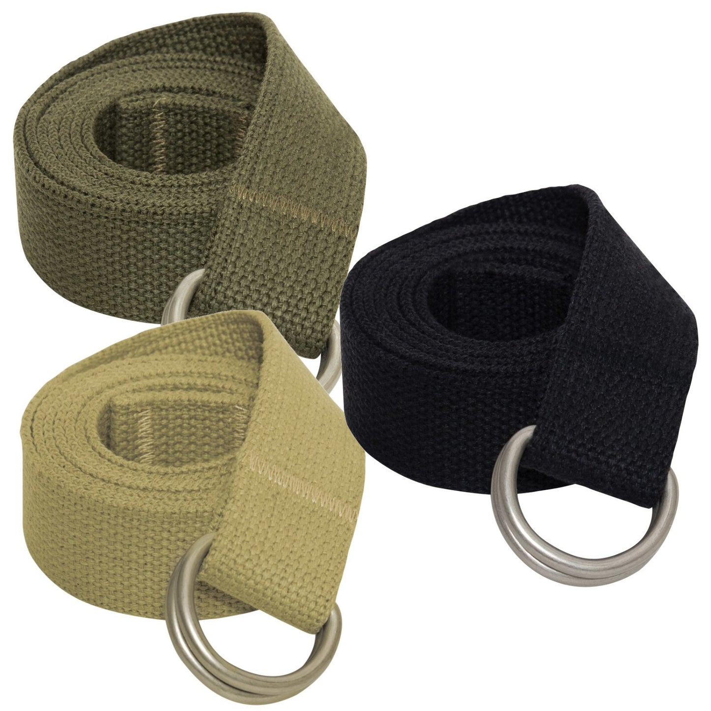 D-Ring Expedition Belt - Black, Khaki, Olive Drab