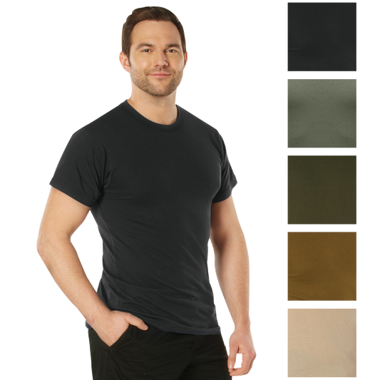 T-Shirt Variety 5 Pack All Five Solid Color 100% Cotton Short Sleeve Tees