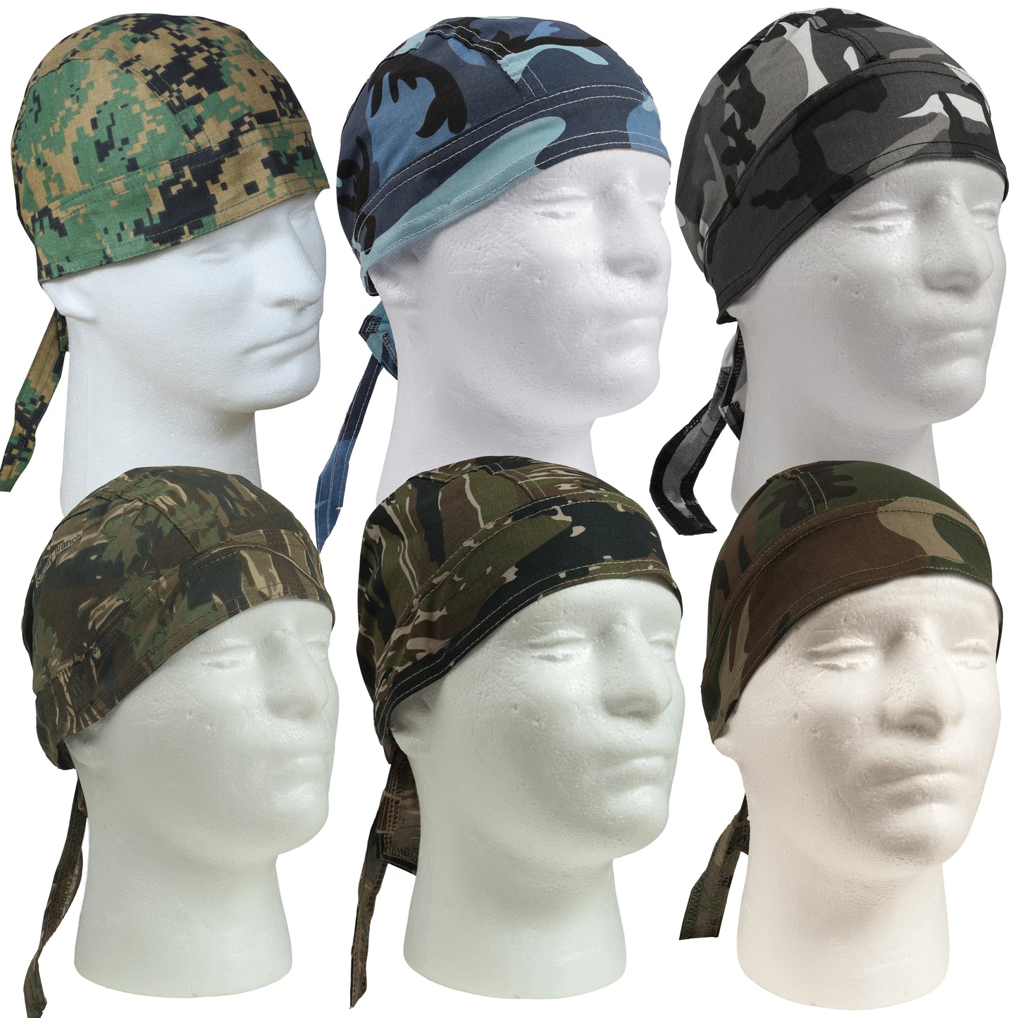 Headwraps - Camo Camouflage - All Colors - Do-Rag, Biker Bandana