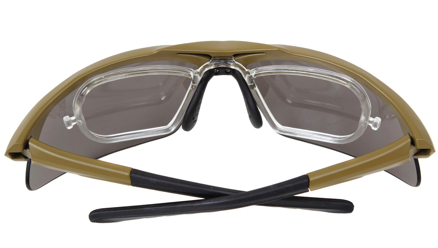 Tactical Eyewear Kit Ballistic Safety Eye Shield w/ Prescription Lens Inserts