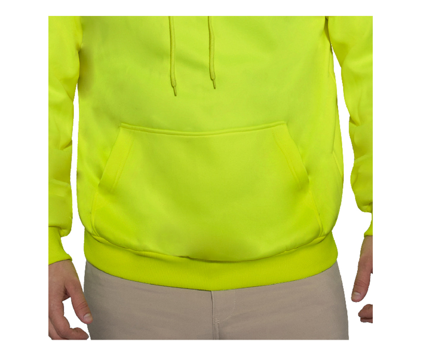 Mens Safety Green High-Vis Performance Hoodie Pullover Sweatshirt