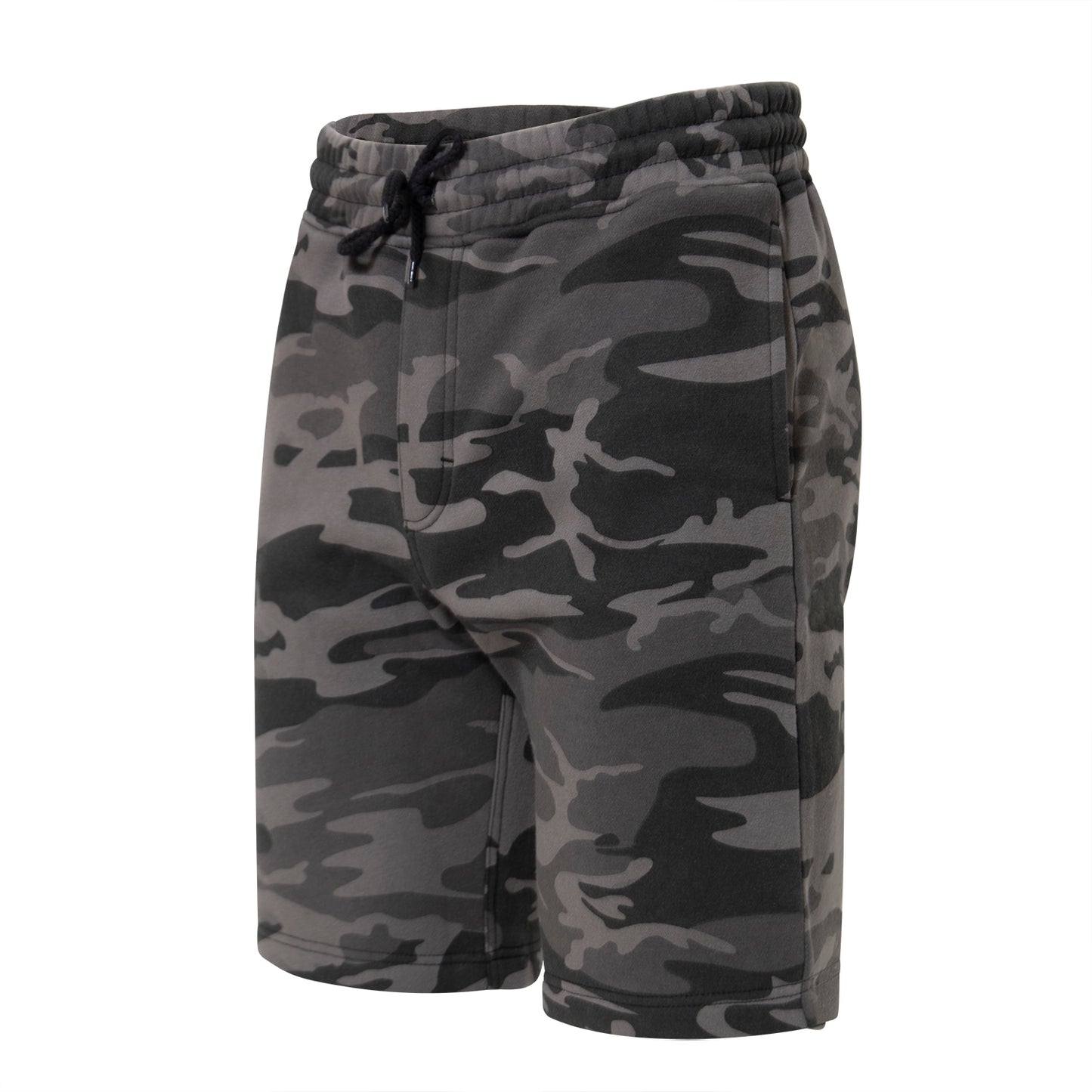 Men's Black Camo Sweatshorts With Pockets